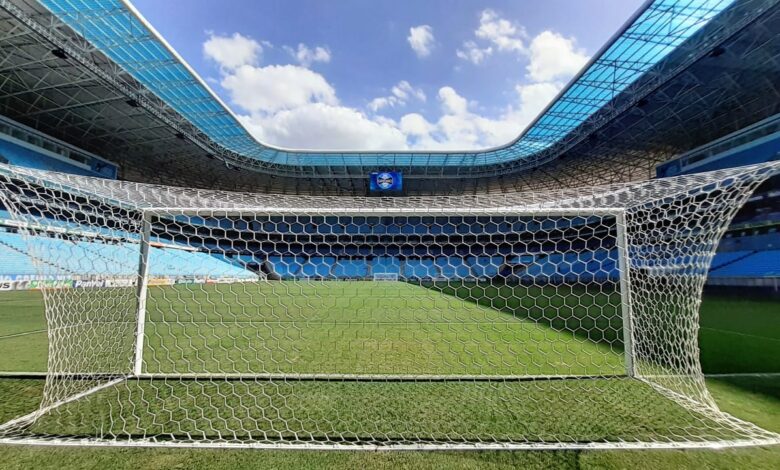 Arena do Grêmio vista de trás do gol