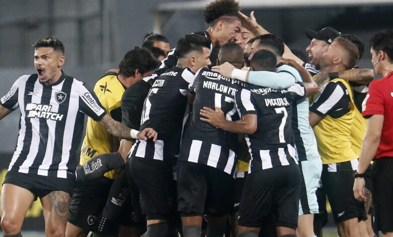 Jogadores do Botafogo em comemoração
