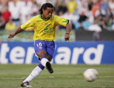 Ronaldinho Gaúcho em campo pela Seleção Brasileira